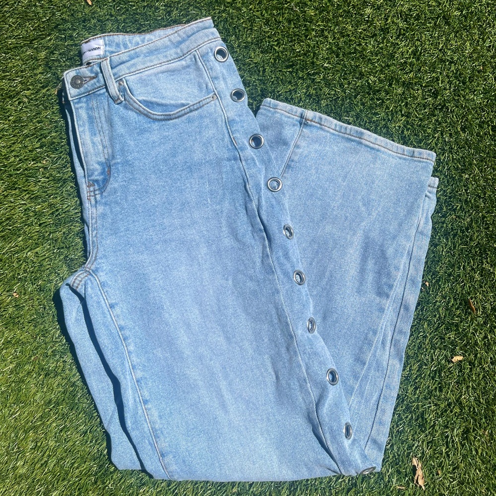 Baggy Jeans with Metalic Holes